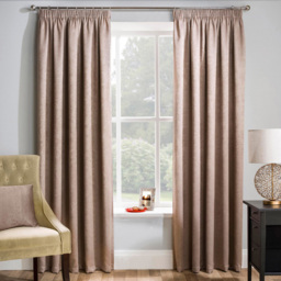 Enhanced Living Matrix Latte Thermal Pencil Pleat Readymade Curtains 229 x 137cm - Brown - Wilko