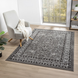 Desire Rugs Obsidian Grey Classical Traditional Rug 120 x 170cm - Size: 170 x 120 x 0.8cm - Wilko - thumbnail 3