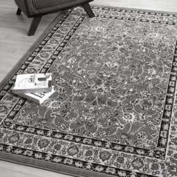 Desire Rugs Obsidian Grey Classical Traditional Rug 120 x 170cm - Size: 170 x 120 x 0.8cm - Wilko - thumbnail 4