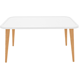 Decorotika Bohemia White Coffee Table with Solid Wood Legs - Size: 48.5 x 89.5 x 46.5cm - Wilko - thumbnail 3