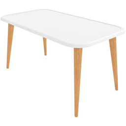 Decorotika Bohemia White Coffee Table with Solid Wood Legs - Size: 48.5 x 89.5 x 46.5cm - Wilko - thumbnail 4