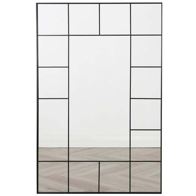 Aion Black Framed Window Mirror 179 x 119cm - Home Garden Direct - Wilko - image 1