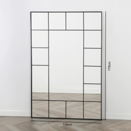 Aion Black Framed Window Mirror 179 x 119cm - Home Garden Direct - Wilko - thumbnail 5