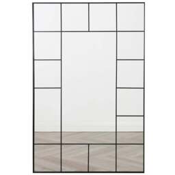 Aion Black Framed Window Mirror 179 x 119cm - Home Garden Direct - Wilko - thumbnail 1