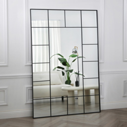 Aion Black Framed Window Mirror 179 x 119cm - Home Garden Direct - Wilko - thumbnail 4
