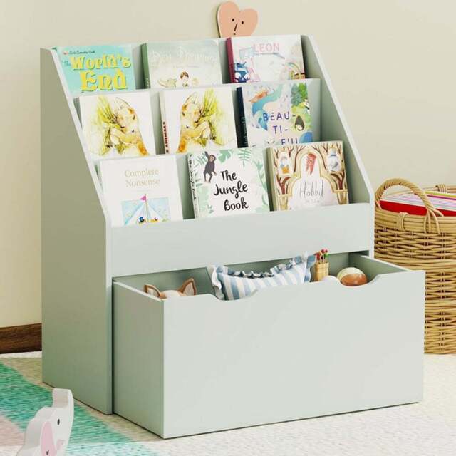 AIYAPLAY 3 Shelf Single Drawer Green Kids Bookcase - Wilko - image 1