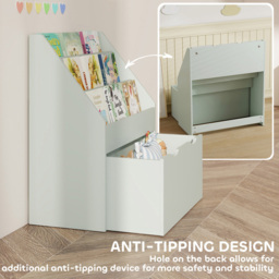 AIYAPLAY 3 Shelf Single Drawer Green Kids Bookcase - Wilko - thumbnail 6