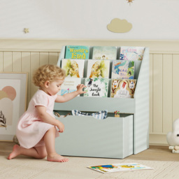 AIYAPLAY 3 Shelf Single Drawer Green Kids Bookcase - Wilko - thumbnail 4