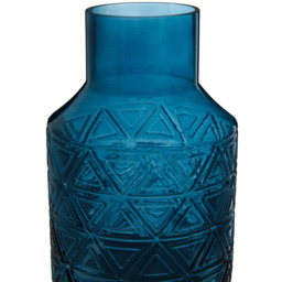 Premier Housewares Blue Complements Dakota Glass Vase - Size: 11 x 11 x 17cm - Wilko - thumbnail 4