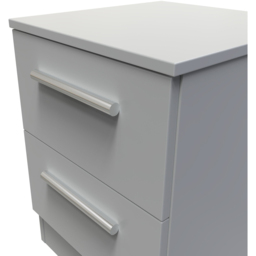 Crowndale Contrast 2 Drawer Dusk Grey Compact Bedside Cabinet Ready Assembled - Wilko - thumbnail 6