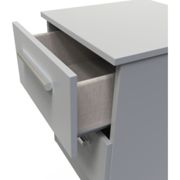 Crowndale Contrast 2 Drawer Dusk Grey Compact Bedside Cabinet Ready Assembled - Wilko - thumbnail 7