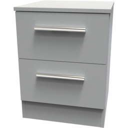 Crowndale Contrast 2 Drawer Dusk Grey Compact Bedside Cabinet Ready Assembled - Wilko - thumbnail 5