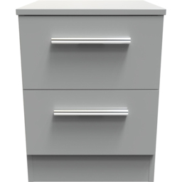 Crowndale Contrast 2 Drawer Dusk Grey Compact Bedside Cabinet Ready Assembled - Wilko - thumbnail 3