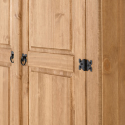Seconique Corona 2 Door Distressed Waxed Pine Wardrobe - Brown - Wilko - thumbnail 6