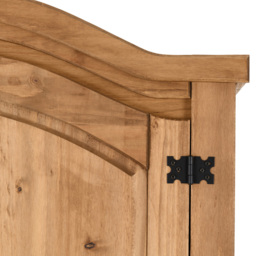 Seconique Corona 2 Door Distressed Waxed Pine Wardrobe - Brown - Wilko - thumbnail 7