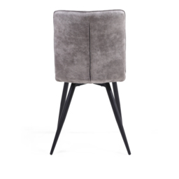 Rodeo Set of 2 Dark Grey Suede Effect Dining Chair - Wilko - thumbnail 4