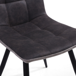 Rodeo Set of 2 Dark Grey Suede Effect Dining Chair - Wilko - thumbnail 6