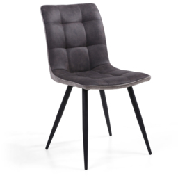 Rodeo Set of 2 Dark Grey Suede Effect Dining Chair - Wilko - thumbnail 3