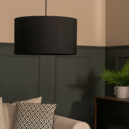 ValueLights Reni Black Fabric Large Drum Shade - Size: 45 x 25 x 45cm - Wilko - thumbnail 4