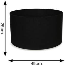 ValueLights Reni Black Fabric Large Drum Shade - Size: 45 x 25 x 45cm - Wilko - thumbnail 7