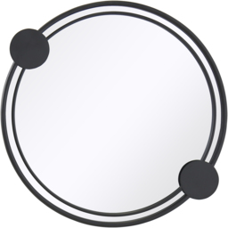 Charles Bentley Warsaw Black Dotted Round Wall Mirror - Size: 2.5 x 65 x 58cm - Wilko - thumbnail 1