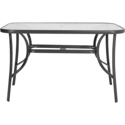 Living and Home PE Rattan 4 Seater Black Tempered Glass Dining Set - Wilko - thumbnail 4