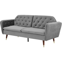 Home Detail Whitby 2 Seater Dark Grey Velvet Sofa Bed - Wilko - thumbnail 3