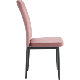 Elle Set of 2 Pink Velvet Effect Plush Padded Upholstered Dining Chair - MCC - Wilko - thumbnail 5