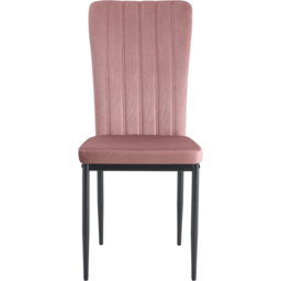 Elle Set of 2 Pink Velvet Effect Plush Padded Upholstered Dining Chair - MCC - Wilko - thumbnail 4