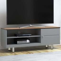 AVF Whitesands Single Door 2 Shelf Satin Grey TV Unit - Size: 39.6 x 120 x 50cm - Multi - Wilko