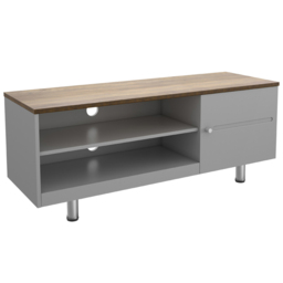 AVF Whitesands Single Door 2 Shelf Satin Grey TV Unit - Size: 39.6 x 120 x 50cm - Multi - Wilko - thumbnail 3