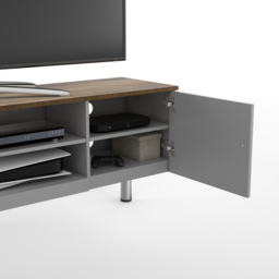 AVF Whitesands Single Door 2 Shelf Satin Grey TV Unit - Size: 39.6 x 120 x 50cm - Multi - Wilko - thumbnail 6