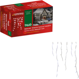 The Christmas Workshop 960 White LED Icicle String Light - Wilko - thumbnail 4