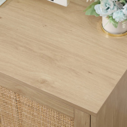 FurnitureHMD 2 Door 2 Shelf Rattan Weaving TV Unit - Size: 50 x 120 x 40cm - Natural - Wilko - thumbnail 6