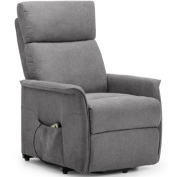Julian Bowen Helena Charcoal Fabric Riser Recliner Chair - Size: Single - Grey - Wilko - thumbnail 3
