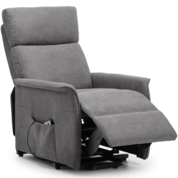Julian Bowen Helena Charcoal Fabric Riser Recliner Chair - Size: Single - Grey - Wilko - thumbnail 4