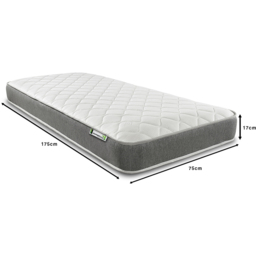 Starlight Beds Wellington Shorty Grey Open Coil Memory Foam Spring Mattress - Wilko - thumbnail 7