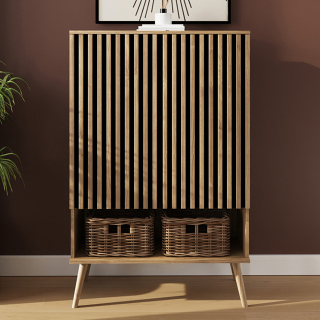 GFW Rowan Multi-Unit Storage Cabinet - Size: 123 x 80 x 36cm - Oak - Wilko - image 1