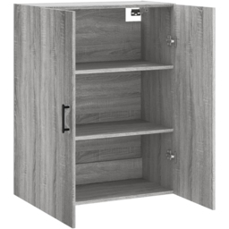 vidaXL 2 Door Grey Sonoma Wall Mounted Cabinet - Size: 90 x 69.5 x 34cm - Wilko - thumbnail 5