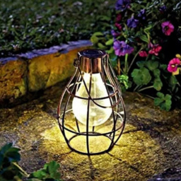 Garden Mile Firefly Bulb Lantern Solar LED Light - Size: 16 x 12 x 12cm - Brown - Wilko - thumbnail 3