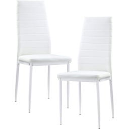 Kosy Koala 6 Seater Faux Leather Glass Dining Set White - Black - Wilko - thumbnail 3