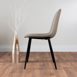 Furniturebox Arona Solara 6 Seater Round Dining Set White Gloss Black and Cappuccino - Brown - Wilko - thumbnail 5