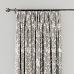 V&A Daffodil Dreams Grey Lined Blackout Pencil Pleat Curtains 168 x 183cm - Size: W 168 x D 183cm - Wilko - thumbnail 3