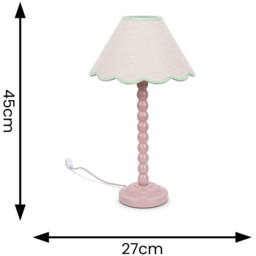 ValueLights Bobbins Green Scallop Shade Rose Pink LED Table Lamp - Size: 45 x 27 x 27cm - Wilko - thumbnail 6
