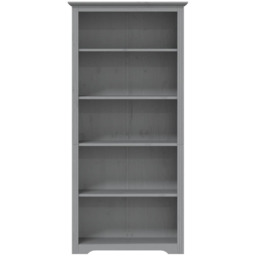 vidaXL Bodo 5 Shelf Grey Solid Pine Wood Bookcase - Size: 173 x 82 x 40cm - Wilko - thumbnail 4