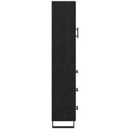 vidaXL Single Door 3 Drawer Black Oak Sideboard - Size: 180 x 34.5 x 34cm - Wilko - thumbnail 5