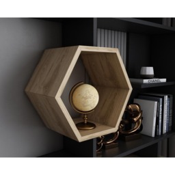 Decorotika Darla 9 Shelf Black and Oud Geometric Bookcase - Size: 171 x 90 x 24.6cm - Multi - Wilko - thumbnail 4