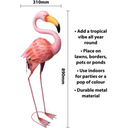 St Helens Light Pink Metal Flamingo Garden Ornament - Wilko - thumbnail 5