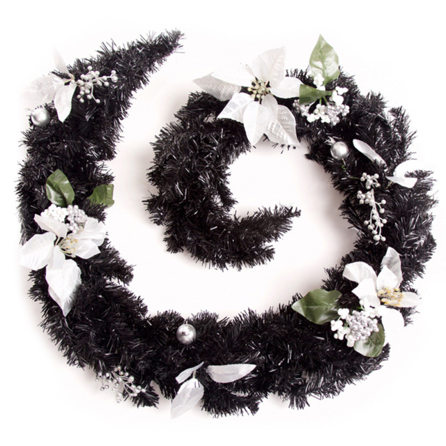 Best Artificial Black and Silver Christmas Garland 180cm - Wilko - image 1