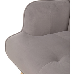 Living and Home Grey Flannel Upholstered Tufted Lounge Chair - Size: Single - Wilko - thumbnail 5